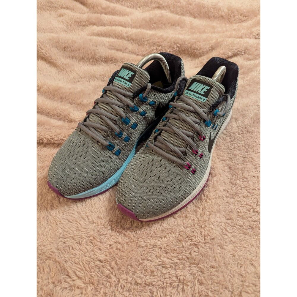 Nike Air Zoom Structure 19 Cool Grey Fuchsia Flash Runners Womens Size 10